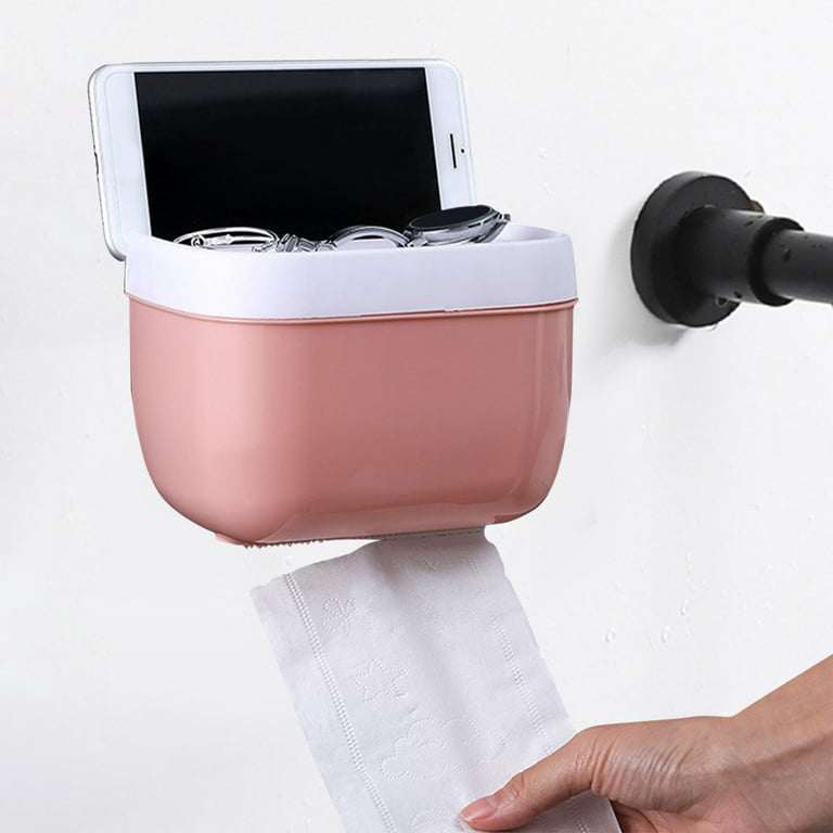 Punch-Free Toilet Paper Shelf Bathroom Kitchen Tissue Box Wall-Mounted  Sticky Paper Storage Box Toilet Paper Holder Roll Paper