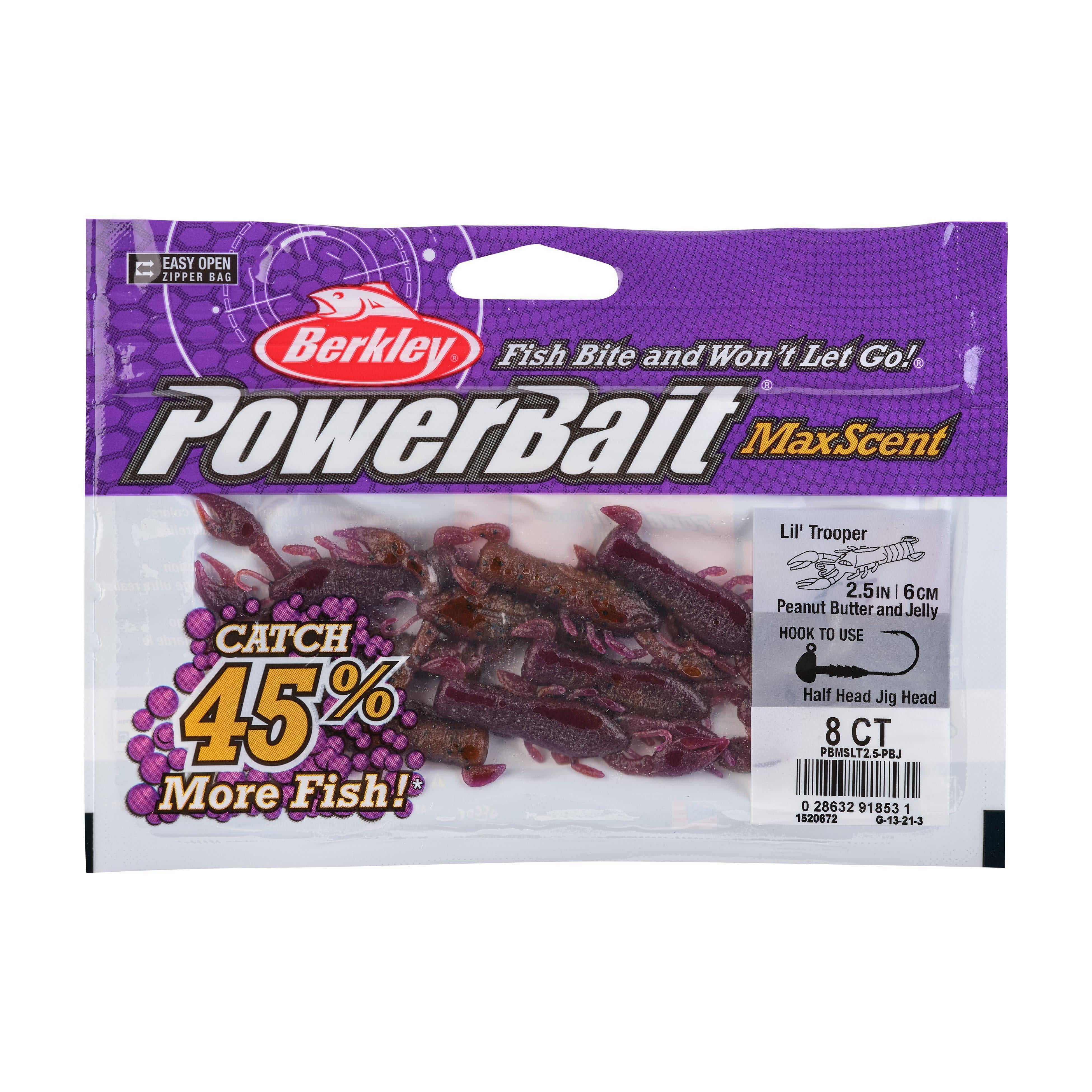 Berkley PowerBait® MaxScent Lil' Trooper Fishing Soft Bait 2 1/2in | 6cm Peanut Butter and Jelly