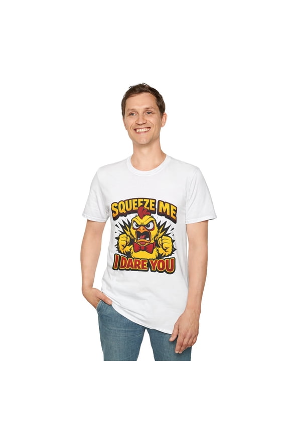 Unisex Softstyle T-Shirt Rubber Chicken Bow Tie Funny Quote Angry Meme Humor