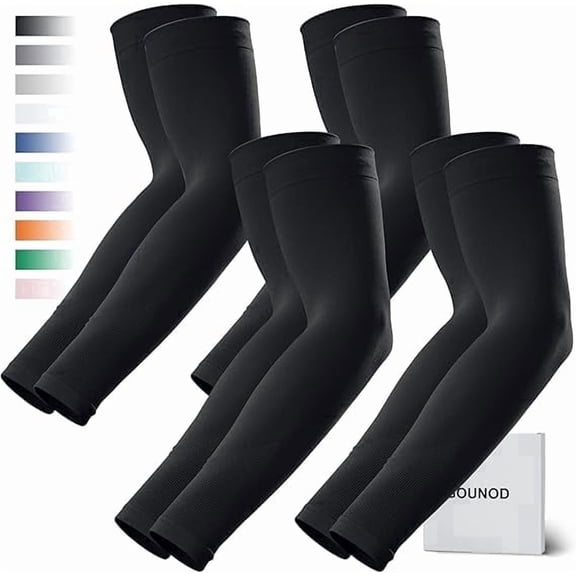 GOUNOD 4 pairs Sun Protection Arm Sleeves for Men Women, UPF 50 Compression Sleeves to Cover Arms for Working,Sun Sleeves UV Protection
