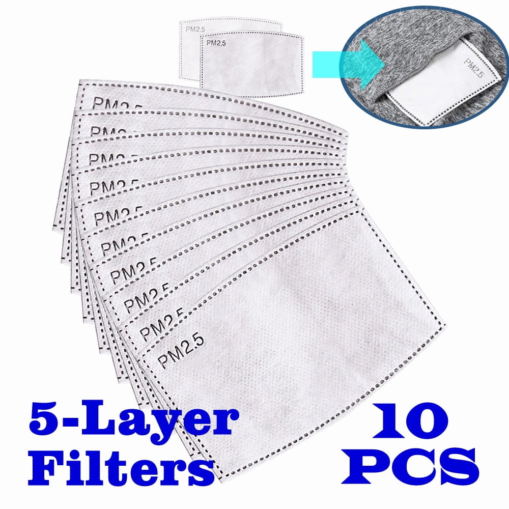 Details about   10pcs 5-Layer PM2.5 Replaceable Protective Filter Activated Carbon Filter Pads 
