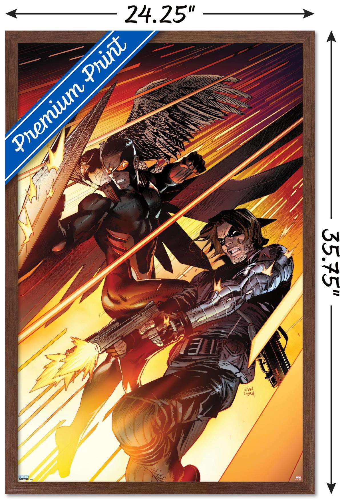 Marvel Comics Falcon and Winter Soldier - Team-Up Wall Poster, 22.375" x 34", Framed