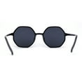 thumbnail image 3 of Mens Retro Squared Octagon Plastic Hippie Sunglasses All Black, 3 of 4