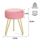 thumbnail image 2 of Taburete Leesingdo de terciopelo con patas ajustables, 2 of 7