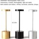 thumbnail image 3 of Paquete de 2 lámparas de mesa recargables, lámpara de mesa LED inalámbrica, funciona con pilas de 5000 mAh, luz de mesa portátil, atenuación para restaurante, patio, exterior (negro), 3 of 10