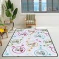 thumbnail image 3 of SKYSONIC Area Rug Cute Colored Puppy Dogs with Paws on White Nursery Rug Floor Mat Kids Playing Mat for Living Room Bedroom, 72x48 in, 3 of 6