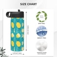 thumbnail image 4 of Uemuo Lemon Blue Print 18oz Sports Insulated Kettle, Water Bottle, Outdoor Sports Bottle, Insulated Hydration Bottle with Handle & Flip Straw, 4 of 8