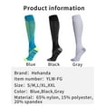thumbnail image 3 of Hehanda Sports Compression Socks - Nighttime Reflective Striped Sports Socks - Running and Jumping Rope High Calf Socks, 3 of 8