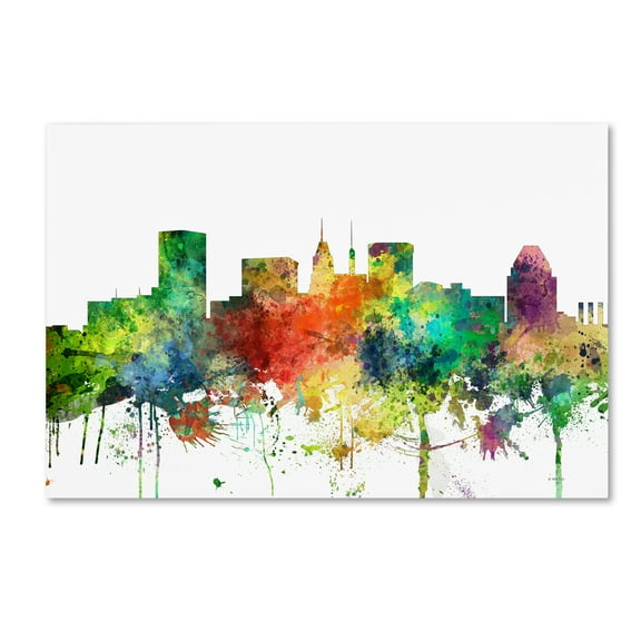 Trademark Fine Art 'Baltimore Maryland Skyline SP' Canvas Art by Marlene Watson