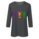 thumbnail image 4 of Xuyuer Carnival Celebration Printed Tee - Ladies' Casual Round Neck 3/4 Sleeve Loose T-Shirt for Festival Parades, Costume Parties, Colorful Street Style Wear & Masquerade Themed Outfits, 4 of 5