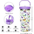 thumbnail image 2 of 30oz Mardi Gras Tumbler with Handle, Lid & Straw - Insulated Travel Mug, Reusable Water Bottle - Fat Tuesday Party Decor, Gift for Women, 2 of 6