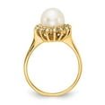 thumbnail image 2 of Solid 14k Yellow Gold 7.5mm Freshwater Cultured Pearl Diamond Ring Band Size 9 (.24 cttw.), 2 of 6