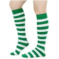 thumbnail image 2 of Ashirexll Knee High Socks for Women, Fuzzy Socks for Women, Striped Mid Calf Cotton Blend Everyday, 2 of 3