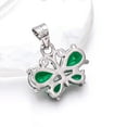 thumbnail image 2 of Emerald - Simulated 925 Silver Platinum Plated Butterfly Pendant 0.50" P78123, Emerald Pendant, Gift For Her, Pear Pendant, Green Pendant, 2 of 2