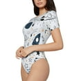 thumbnail image 2 of Easygdp Cartoon Planets Women's One-Piece Swimsuit Slim Fit Crew Neck Bodysuit Athletic Swimwear with Concealed Buckle - X-Large, 2 of 9