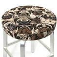 thumbnail image 3 of Bingfone Pug Padded Round Bar Stool Cover Cushion with Elastic Fabric Round Chair Seat - Pug, 3 of 7