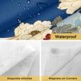 thumbnail image 4 of No Hook Japanese Style Shower Curtain with Snap in Liner Set, Blue Rustic Botanical Blossom Peony Birds Waterproof Bathroom Curtains with See Through Top Window, Hotel Style Standard 72 x 72 Inch, 4 of 9
