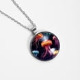 thumbnail image 4 of Jellyfish Glass Circular Pendant Necklace - Women's Jewelry, 4 of 5