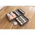 thumbnail image 7 of Collapsible Fabric Drawer Organizer DividerCloset Storage Box Bins Containers for Panties Underwear Ties Bras Socks Lingerie Gray-24 cells, 7 of 7