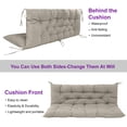 thumbnail image 3 of YLLN Porch Swing Cushions With Backrest, 4" Thicken Waterproof Outdoor Bench Cushion, Patio Swing Cushion Replacement, For Outdoor Indoor Garden Furniture, Only Cushion（40" x 60",Khaki）, 3 of 9