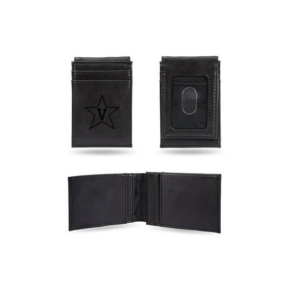 Vanderbilt Commodores Laser Engraved Black Front Pocket Wallet/Money Clip