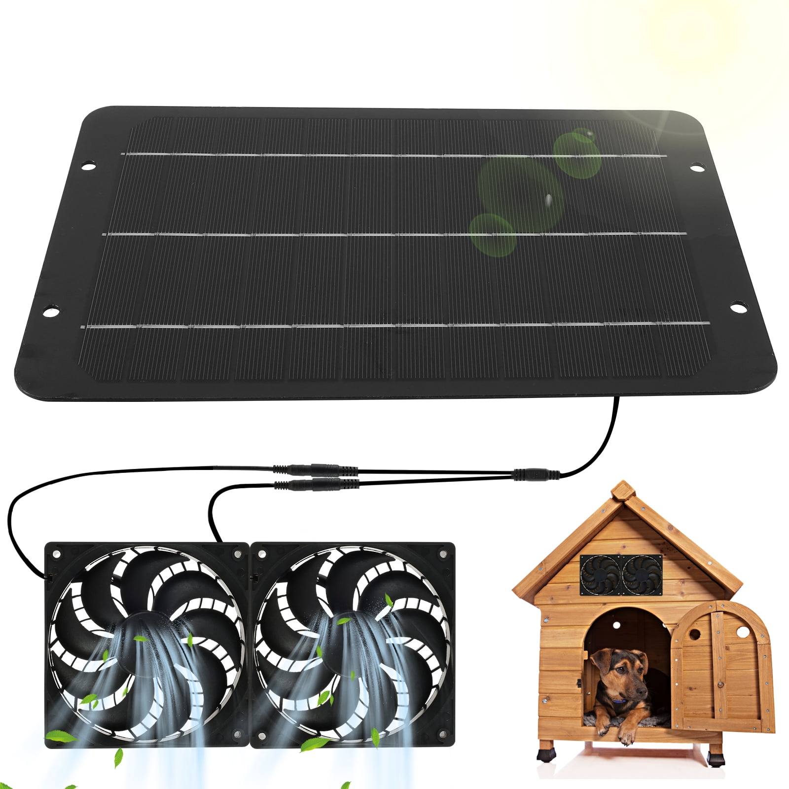 Solar Panel Fans Kit 10W Portable Solar Panel Powered Dual Fan with ...