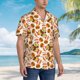 thumbnail image 3 of Fotbe Burger Camisa Hawaiana para Hombre Unisex – Camisa Casual de Verano con Botones de Manga Corta de Algodón y Lino,Large, 3 of 7