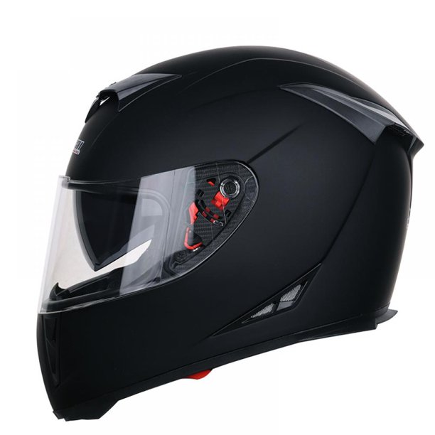 Matte Black Motorcycle Helmet Full Coverage Double Windshield Lens