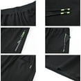 thumbnail image 3 of YuKaiChen Mens Shorts Casual Sports Drawstring Zipper Pockets Elastic Waist Black 40, 3 of 8