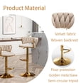 thumbnail image 3 of Set de 3 taburetes de bar Riknuxi de terciopelo beige giratorios, 3 of 7