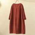 thumbnail image 4 of Japceit Robe Décontractée Mode Grande Taille pour Femmes Col Rond Manches Longues en Velours Côtelé Poches Solides, 4 of 4