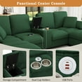 thumbnail image 4 of Harper & Bright Designs Modular Sectional Sofa Set with 2 Storage Ottoman and Cup Holder, U-Shaped Couch with Console, Corduroy Upholstered Sectional Sofa with USB Ports, Green, 4 of 18
