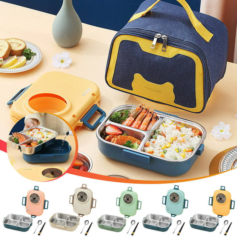 Stainless Steel Bento Box Adult Lunch Box with Bag 3 Stackable Lunch  Containe