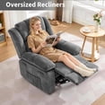 thumbnail image 7 of Garvee Oversized Recliner Chair for Adults, 150° Manual Recliner Nursery Chairs, for Living Room & Bedroom, Gray, 7 of 7
