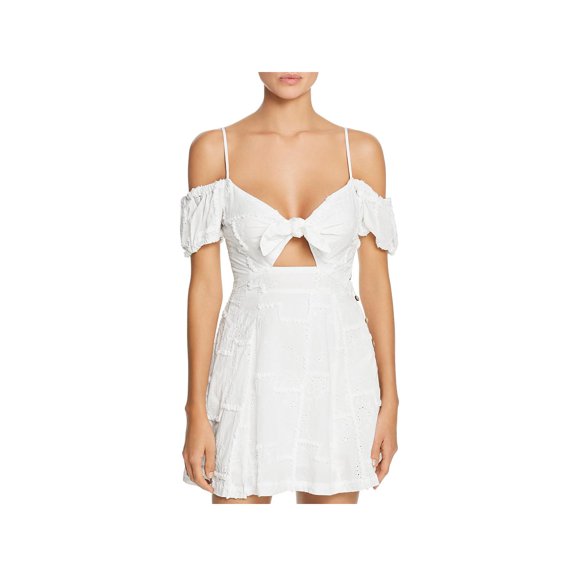 Surf Gypsy Womens Cotton Floral Casual Dress White M