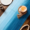 thumbnail image 4 of Table Runners 72 Inches Long, Sky Blue Ombre Cotton Linen Kitchen Dining Coffee Table Runner for Party Home Decor, Modern Abstract Art Ocean Oil Painting Tabletop Dresser Scarves Runner 14x72 Inch, 4 of 9