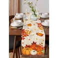 thumbnail image 2 of Orange Pumpkins Fall Burlap Cotton Table Runner 13x60 Inches Long, Thanksgiving Maple Leaf Autumn Retro Farmhouse Table Runners, Outdoor Dining Tablecloths Decor for Baby Shower/Party/Wedding, 2 of 6