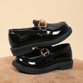 thumbnail image 5 of Girls Chunky Platform Loafers Slip On Chain Leather Flats Elegant Comfy Round Toe Uniform Dress Shoes for Toddler/Little Kid/Big Kid Black 36, 5 of 8