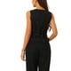 thumbnail image 3 of Chaleco sin mangas de botón y cuello en V para mujer INSPIRE CHIC, negro, talla XS, 3 of 6