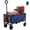 Blue, variant on Foldable Wagons Carts with All-Terrain Wheels, Portable Shopping Wagon Large Capacity Utility Cart with Drink Holders, Heavy Duty Collapsible for Sand, Beach, 30 inch, Blue