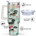 thumbnail image 3 of Cute Dachshund Dog 40 oz Tumbler Cups With Lid, Steel Straw And Brush Mugs - Stainless Steel Vacuum Insulated Water Coffee Cup For Women, 3 of 6
