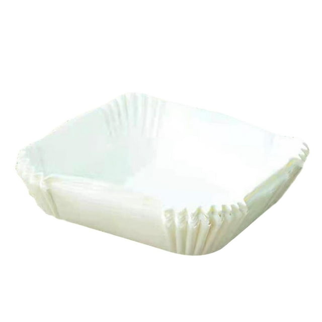Accesorios de papel para hornear, pergamino a prueba de grasa a prueba de agua, revestimiento de papel desechable para freidora de aire para cocina de 50 piezas blanco Sunnimix Papel pergamino