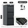 Supeer 3 Drawer Metal Vertical File Office Filing with
