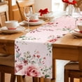 thumbnail image 5 of Pink Valentine's Day Table Runner 70 Inches Long Farmhouse Dress Scarves, Roses Romantic Art Spring Floral Dining Tablerunner for Coffee Table/Kitchen Island/Party Décor, 13" x 70", 5 of 8