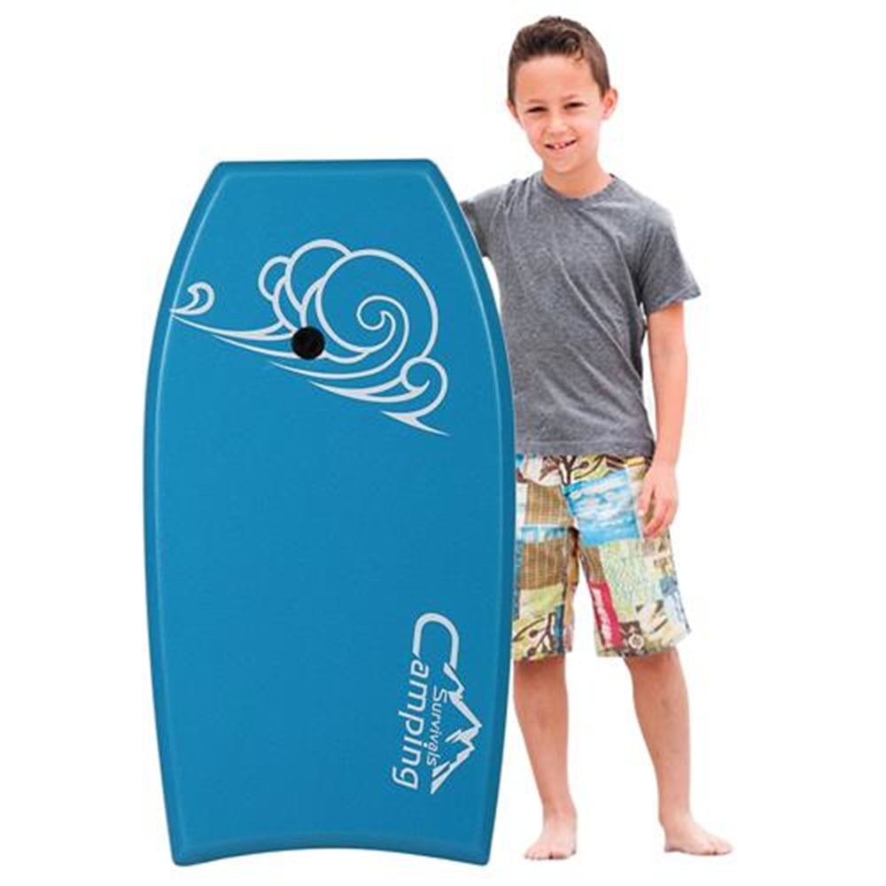 Great Beginner Board for Kids and Adults Goplus 55 Surfboard Lightweight Bodyboard Surfing Foamie Board with 3 Removable Fins Soft Top Surf Board Adjustable Wrist Rope 
