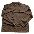 thumbnail image 2 of Hombres Zip Up Sudadera con Capucha de Pie Cuello Lavado Denim Afligido Medio Cremallera Manga Larga Casual Superior Poliéster Mezcla Chaqueta, 2 of 6