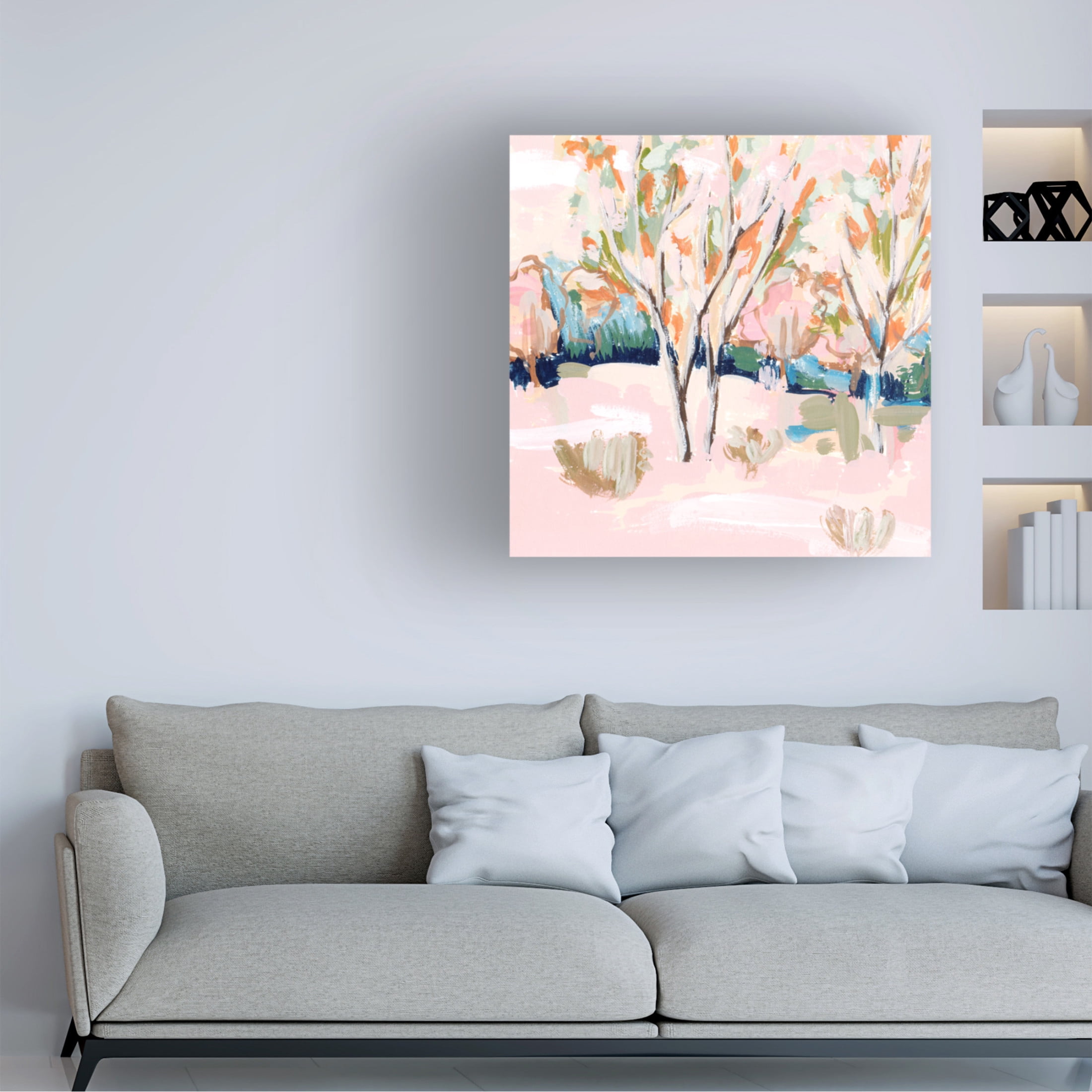 Canvas Wall Art - Melissa Wang 'Cherry Spring II' Wall Art for Living Room, Bedroom, or Office Décor by Trademark Fine Art - 35 x 35 Inches