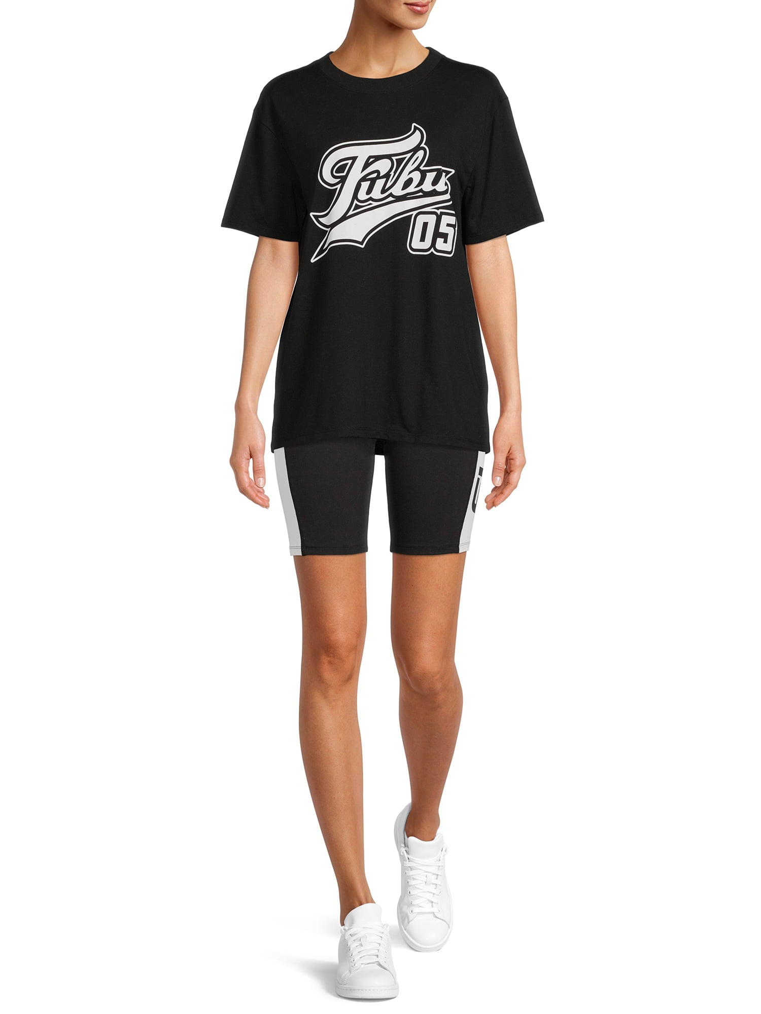 FUBU Juniors' Vertical Logo Graphic Biker Shorts