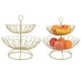 thumbnail image 4 of 2 Tier Gold Fruit Holder, Gold Fruit Basket Modern Nordic Design Scratch Proof  For Home Decoration, 4 of 8