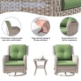 thumbnail image 3 of Meetleisure Outdoor Swivel Rocker Wicker Patio Chairs Sets of 2 with Table, Green, 3 of 8